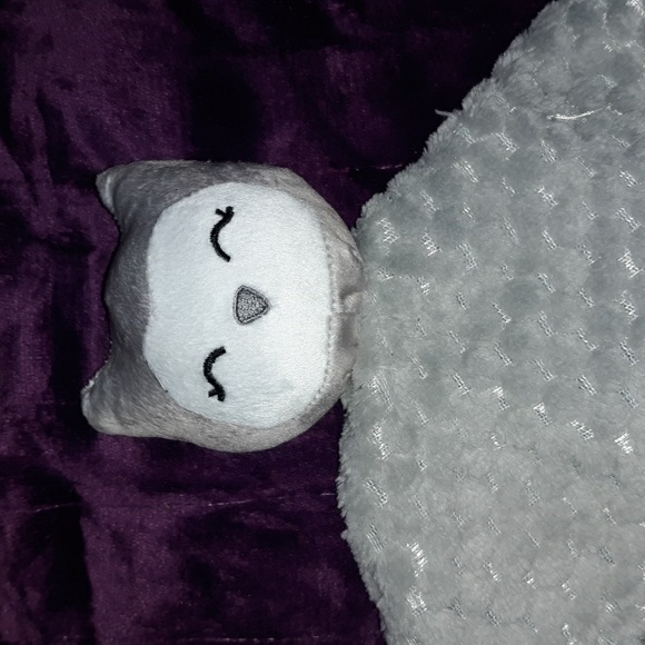 🆕️ 11" Sam Salem & Son Gray Owl Textured Security Blanket Lovey Baby - Picture 2 of 5